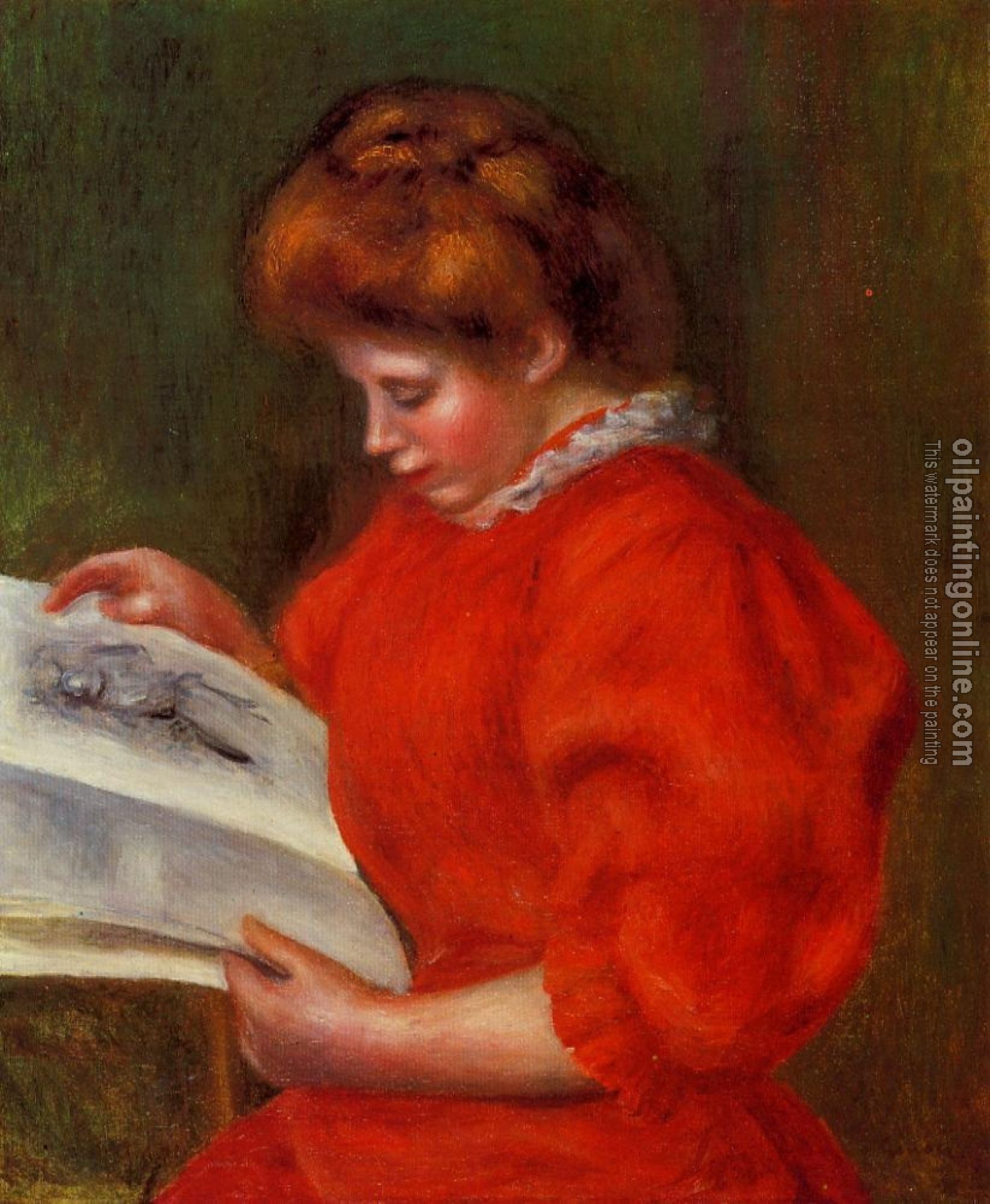 Renoir, Pierre Auguste - Young Woman Looking at a Print